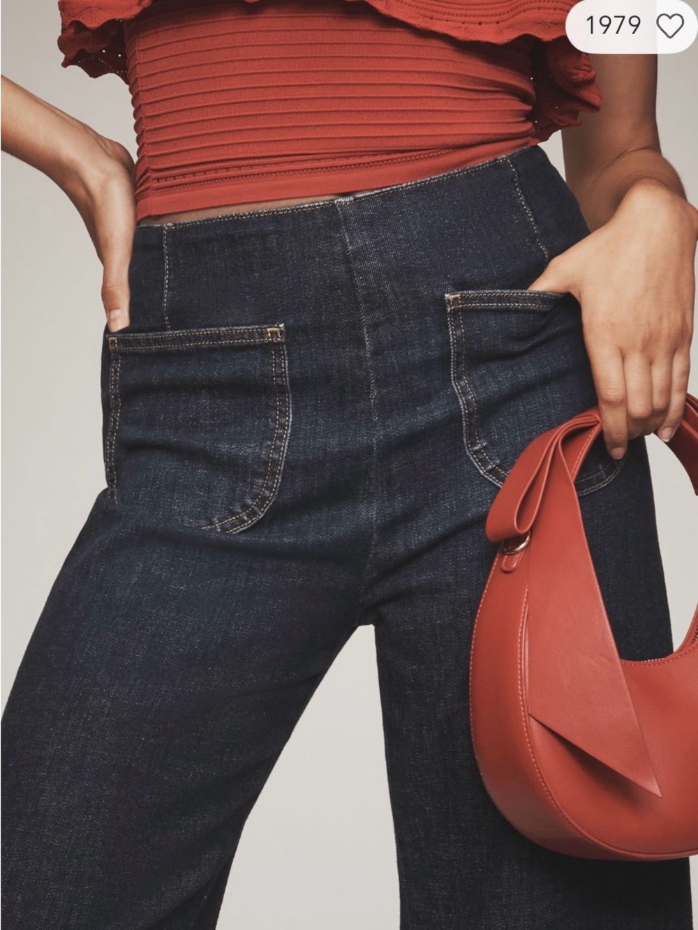 Anthropologie High-Rise Dark Blue Patch-Pocket Jeans